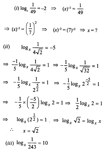 ML Aggarwal Class 9 Solutions for ICSE Maths Chapter 9 Logarithms 9.2 ch Q7.2