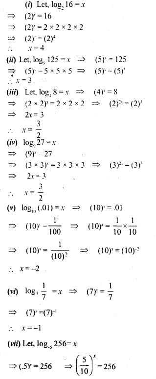 ML Aggarwal Class 9 Solutions for ICSE Maths Chapter 9 Logarithms Q3.1