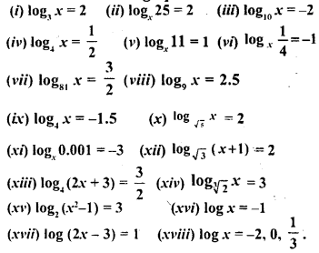 ML Aggarwal Class 9 Solutions for ICSE Maths Chapter 9 Logarithms Q4.1