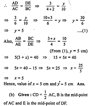 ML Aggarwal Class 10 Solutions for ICSE Maths Chapter 14 Similarity Chapter Test Q3.2