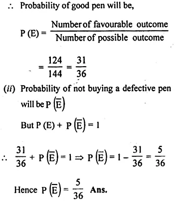 ML Aggarwal Class 10 Solutions for ICSE Maths Chapter 24 Probability Chapter Test Q3.1