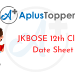 JKBOSE 12th Class Date Sheet