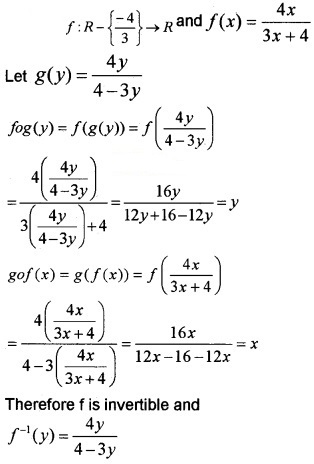 Plus Two Maths Chapter Wise Questions and Answers Chapter 1 Relations and Functions 3M Q3.1