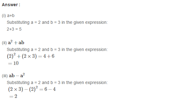 Algebraic Expressions RS Aggarwal Class 6 Maths Solutions Exercise 8B 1.1