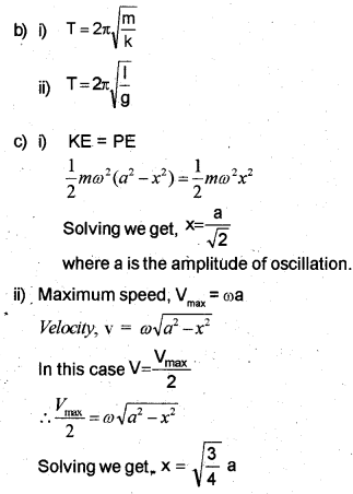 Plus One Physics Chapter Wise Previous Questions Chapter 14 Oscillations 1
