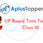 UP Board Time Table for Class 10
