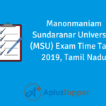 MS University Exam Time Table