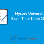 Mysore University Exam Time Table