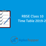 RBSE Class 10 Time Table