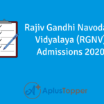 Rajiv Gandhi Navodaya Vidyalaya Admissions 2020