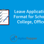 Leave Application Format for School, College and Office