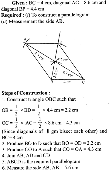 ML Aggarwal Class 9 Solutions for ICSE Maths Chapter 13 Rectilinear Figures 13.2 Q10.1