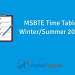 MSBTE Time Table