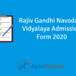 Rajiv Gandhi Navodaya Vidyalaya Admission Form