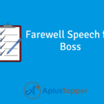 Farewell Speech for Boss