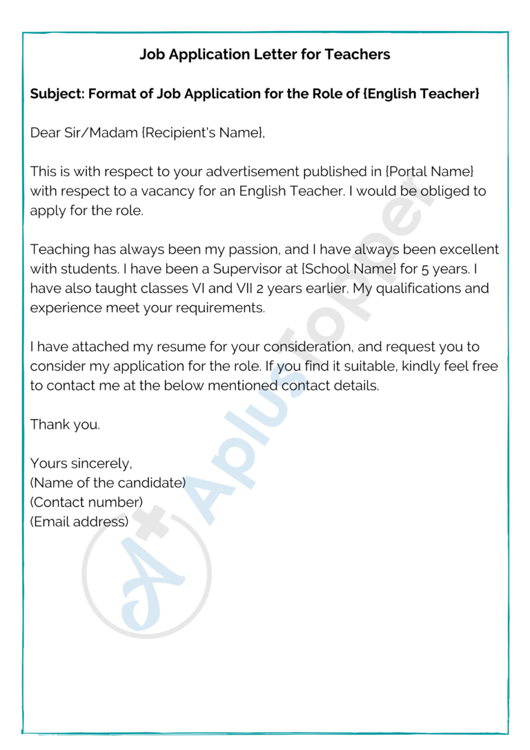 job application letter importance