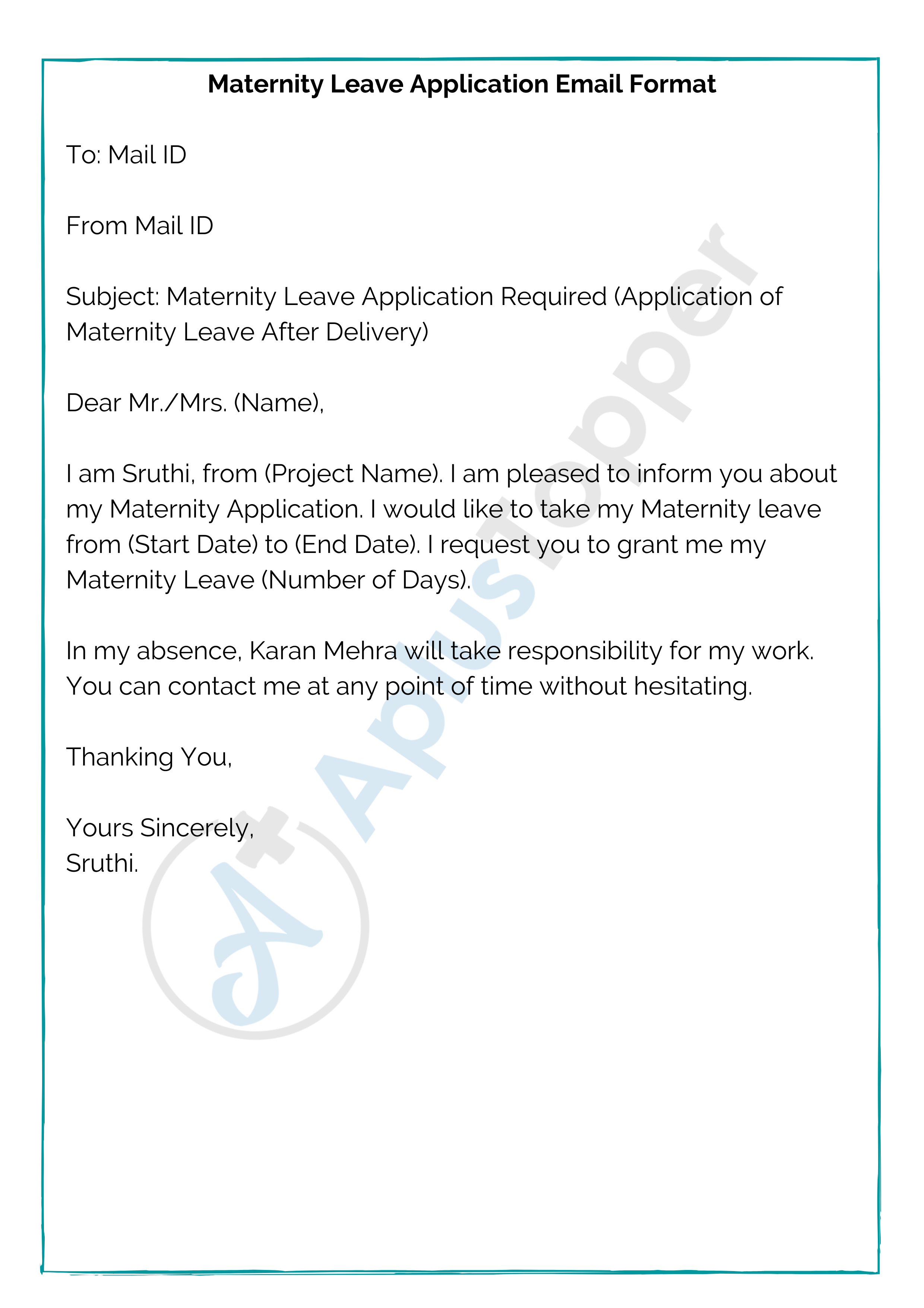 how to write child care leave application letter