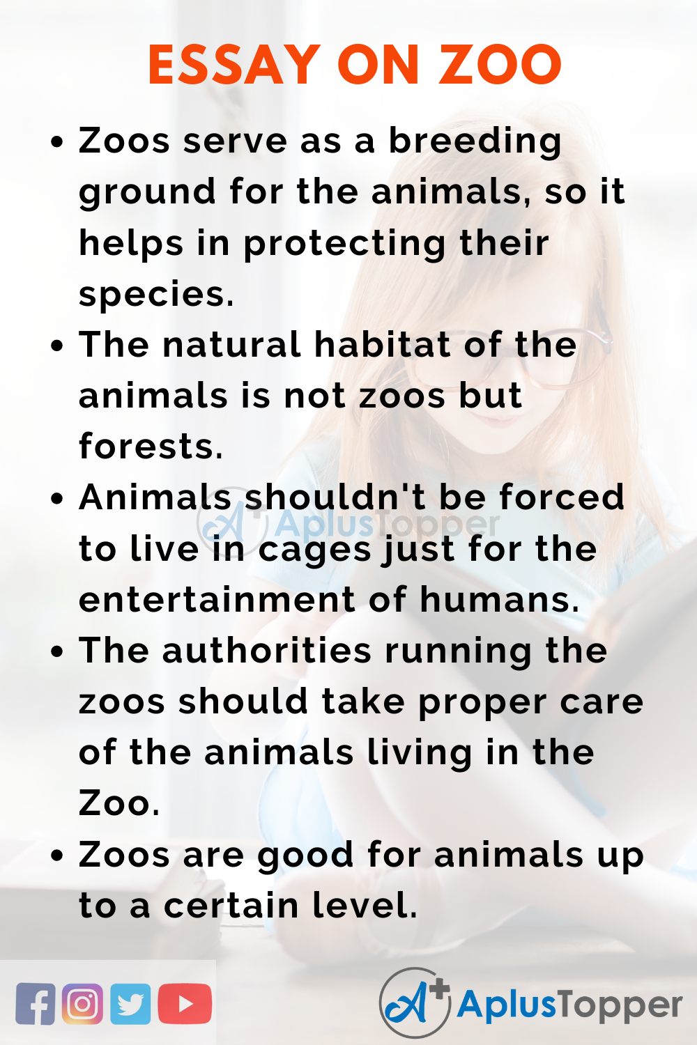 Essay On Zoo | Zoo Essay for Students and Children in English - A Plus  Topper