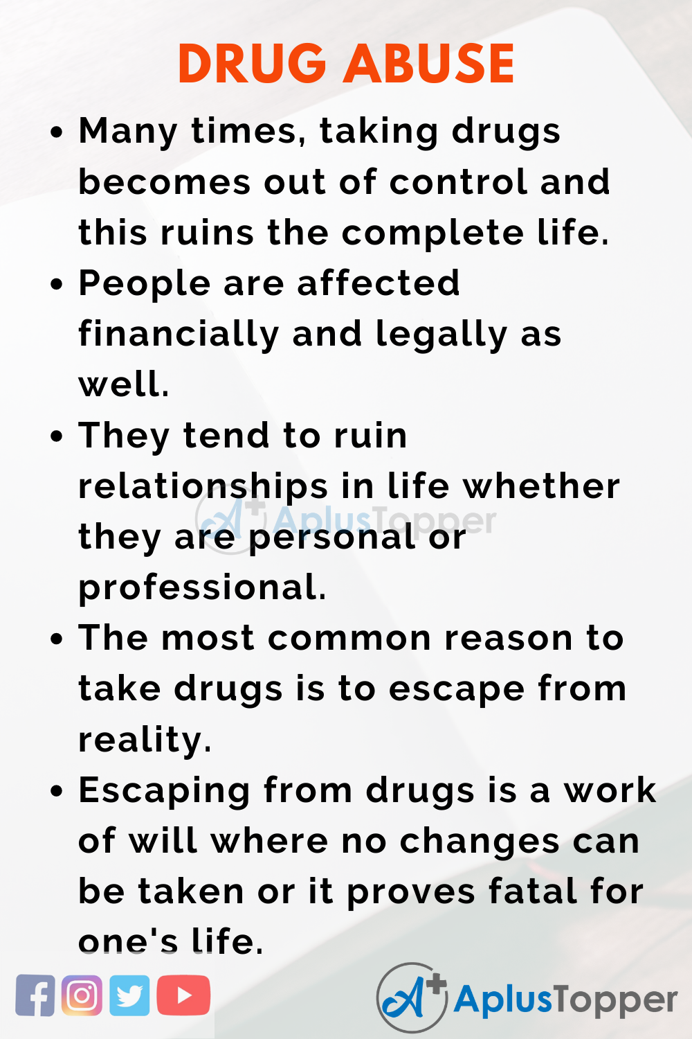 what it means to be drug free essay