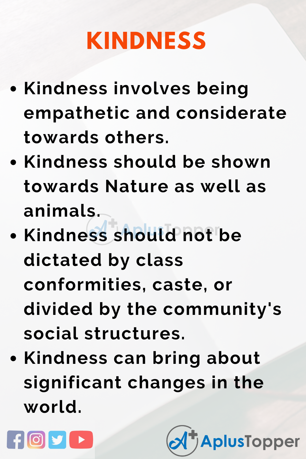 kindness essay for class 2