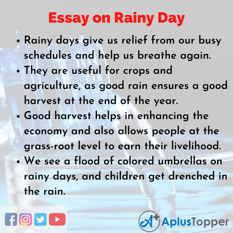 a rainy day essay for class 8 in english