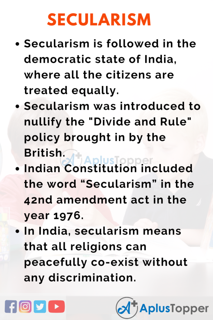secularism in india essay in 100 words