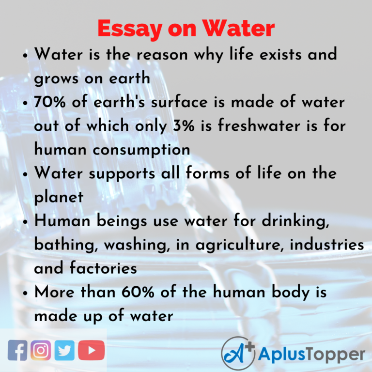 essay on water for grade 2