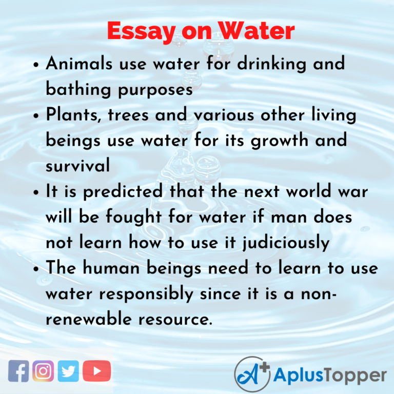 essay on water 200 words