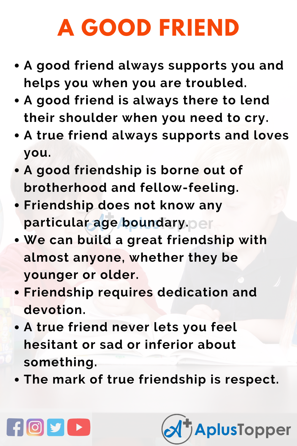 essay on friendship for class 12