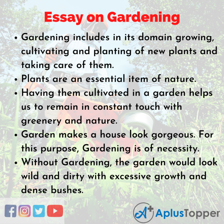 my hobby gardening essay quotations