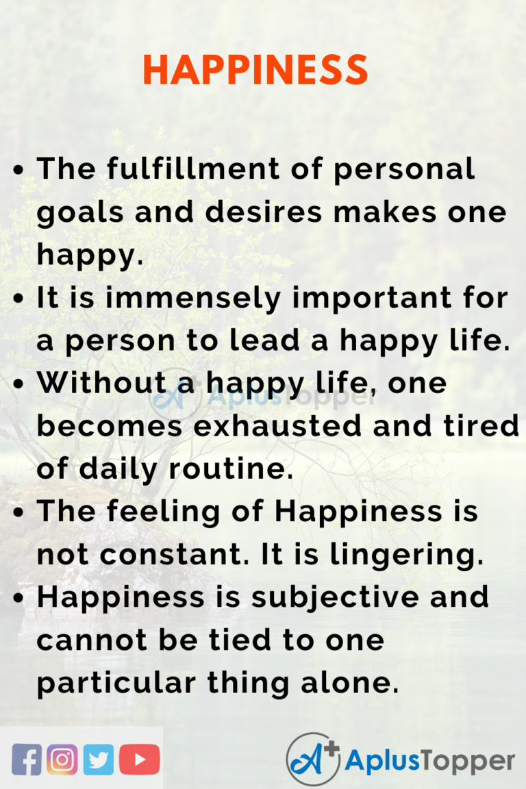 what happy means to me essay