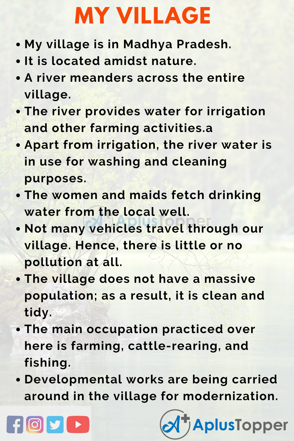 agriculture in my village essay