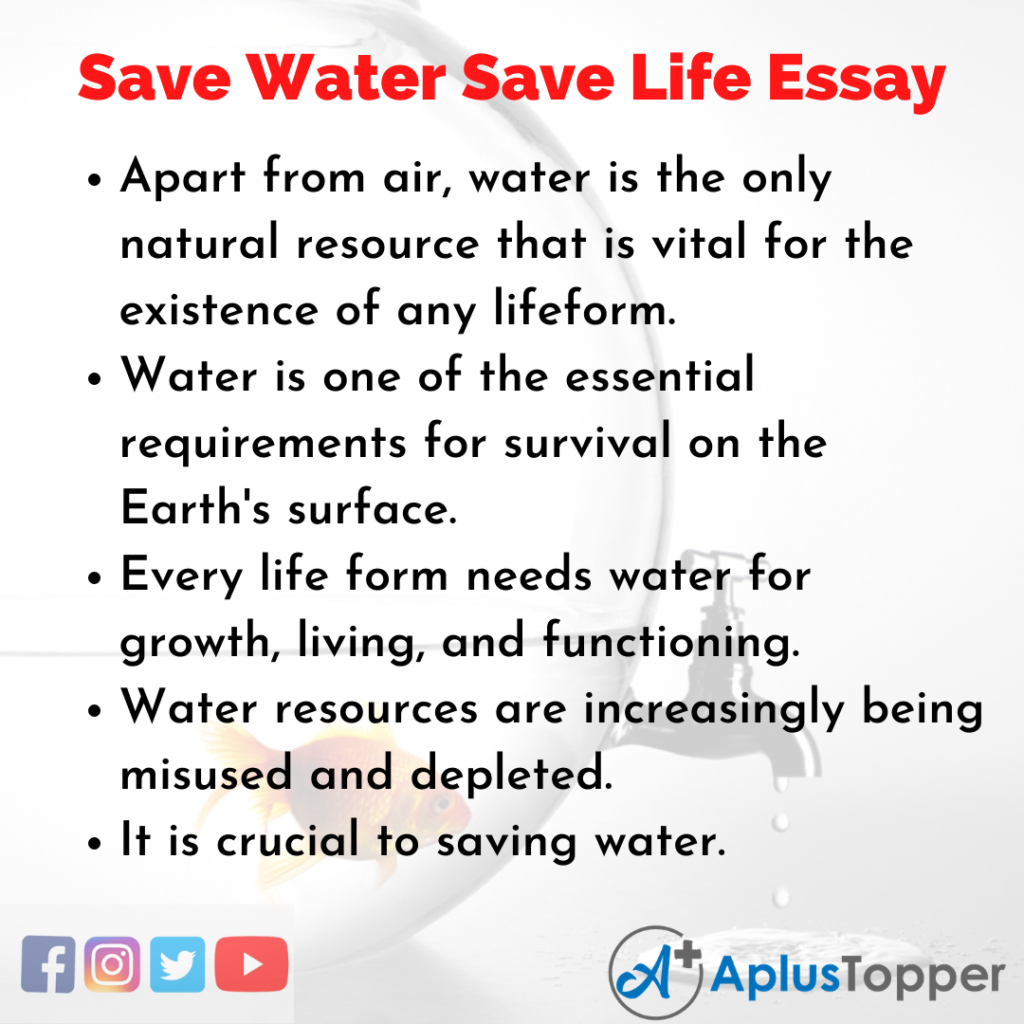 save water safe life essay