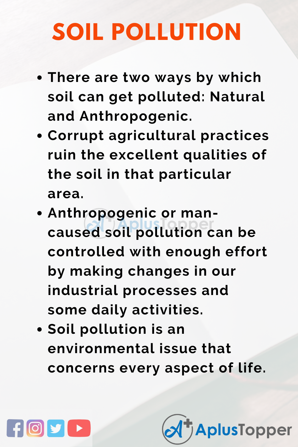 soil pollution best essay