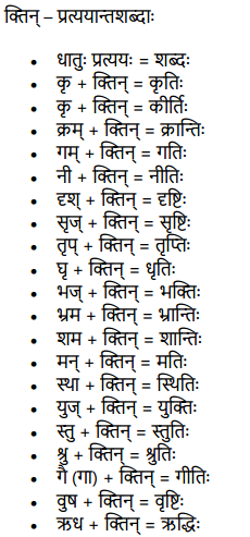 Ktin Pratyay in Sanskrit