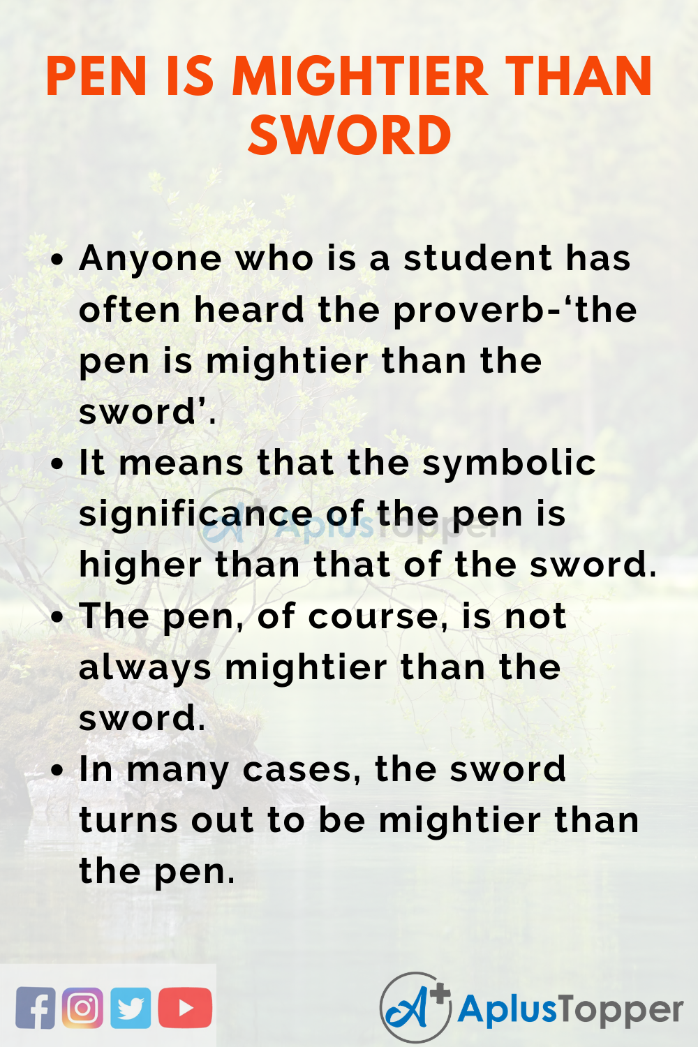 Pen is Mightier than Sword