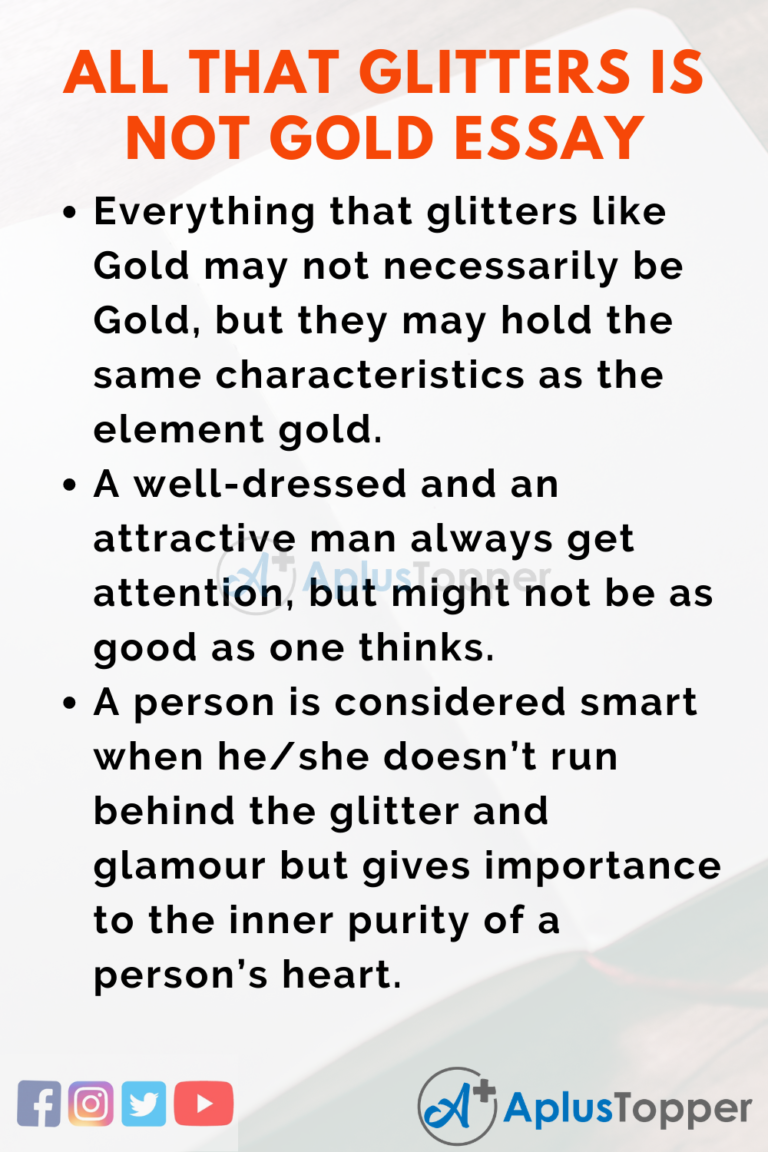write essay on all that glitters is not gold