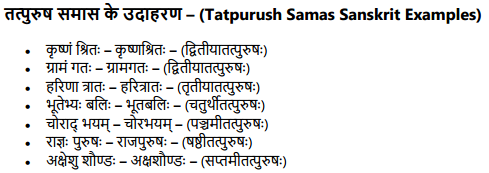 Tatpurush Samas in Sanskrit