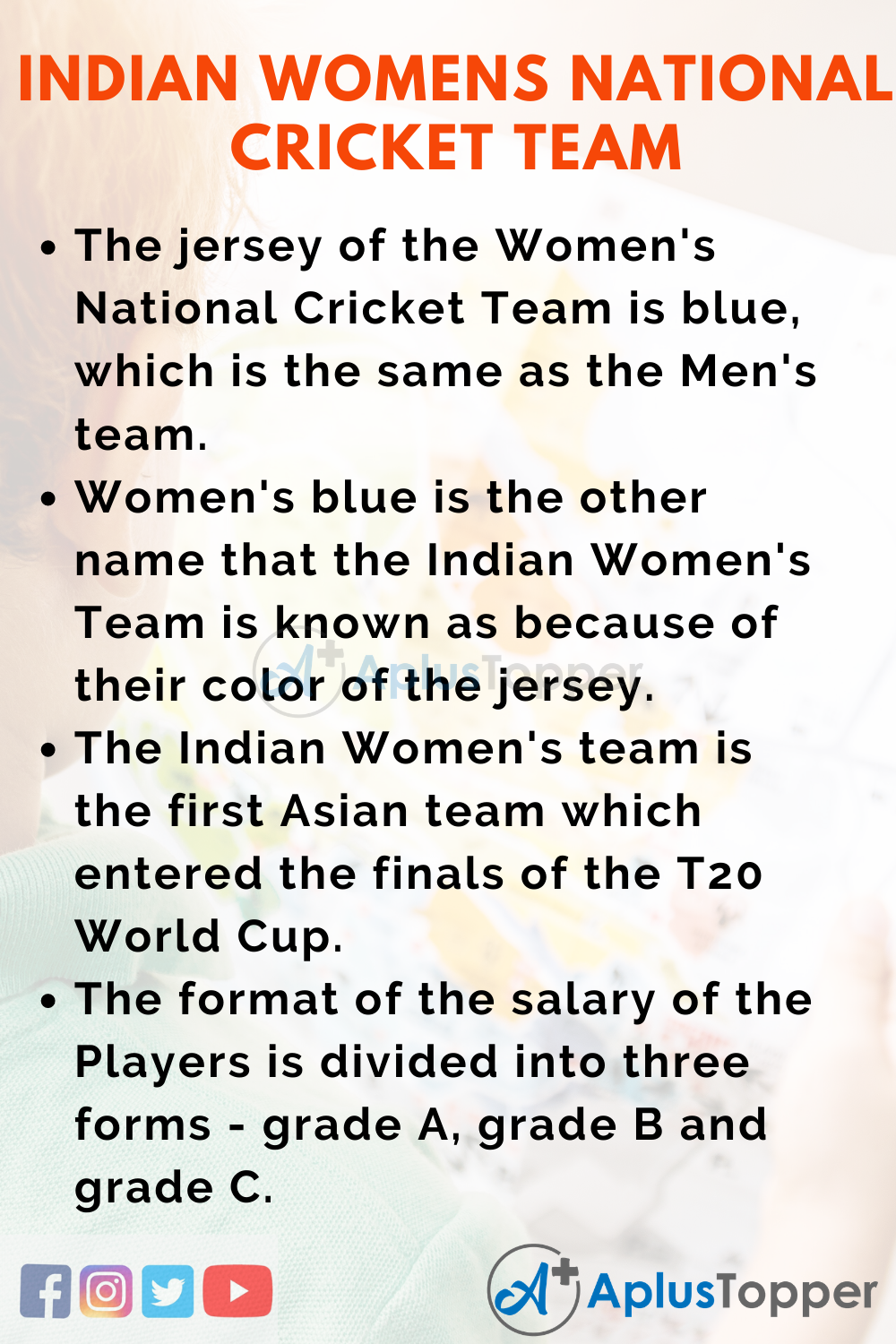 10 Lines On Indian Women's National Cricket Team for Higher Class Students