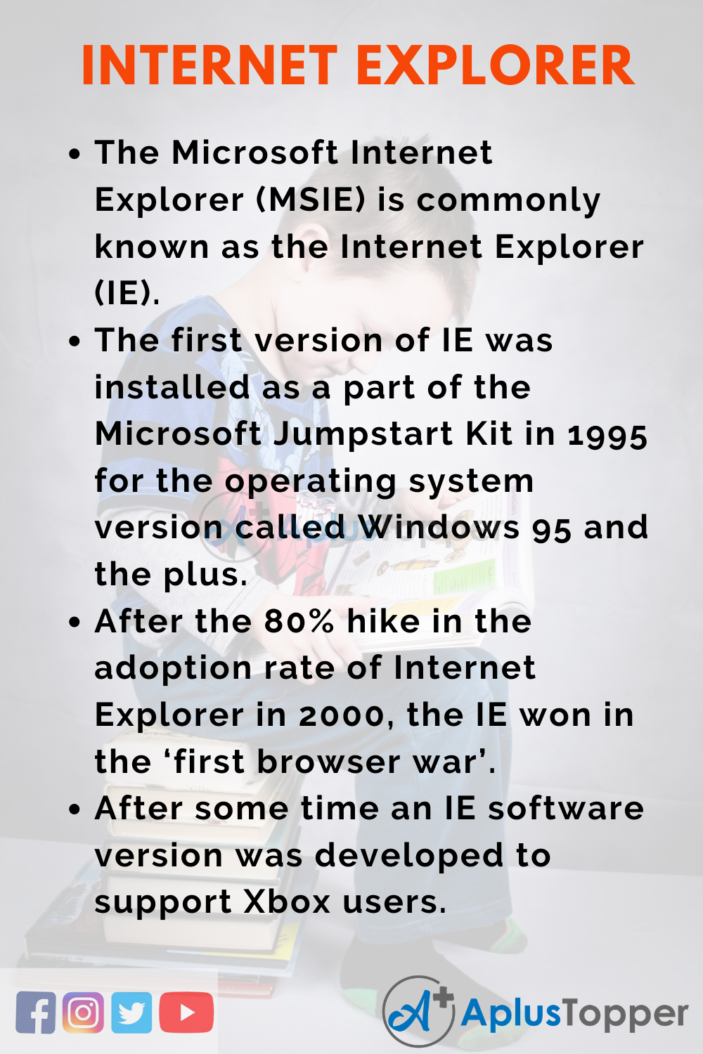 10 Lines On Internet Explorer for Higher Class Students