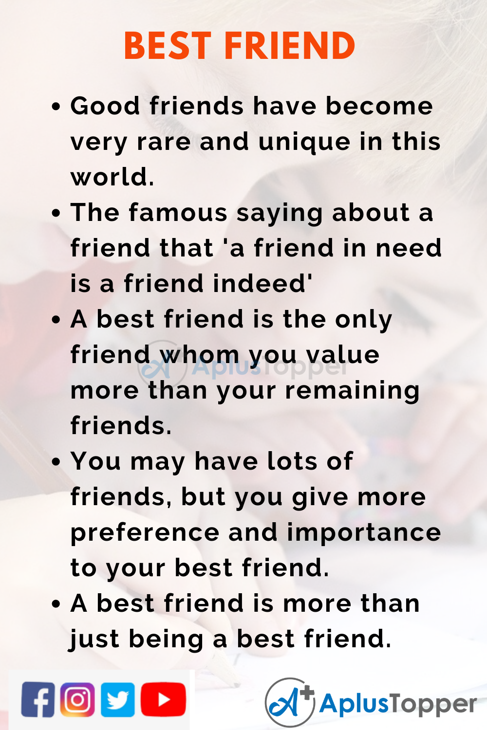 10 Lines on Best Friend for Kids