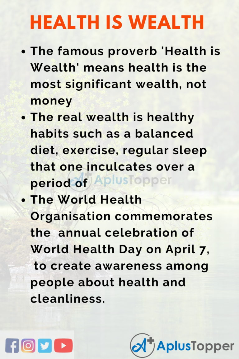 what essay about health is wealth