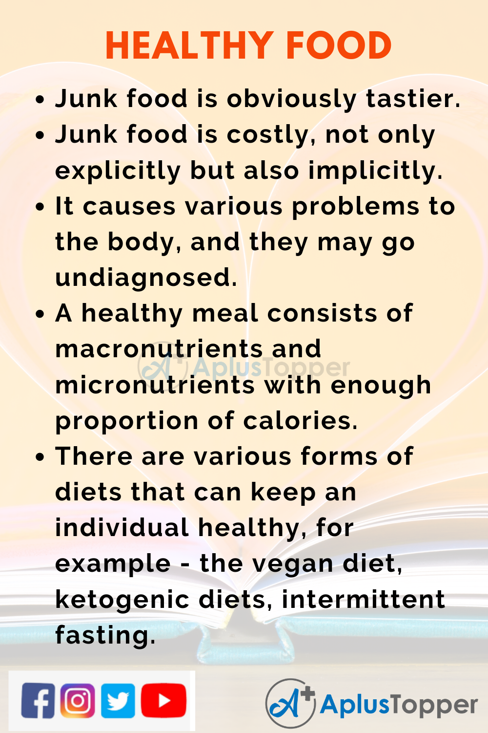 eating healthy foods essay with cohesive devices