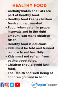 10 Lines on Healthy Food for Students and Children in English - A Plus ...