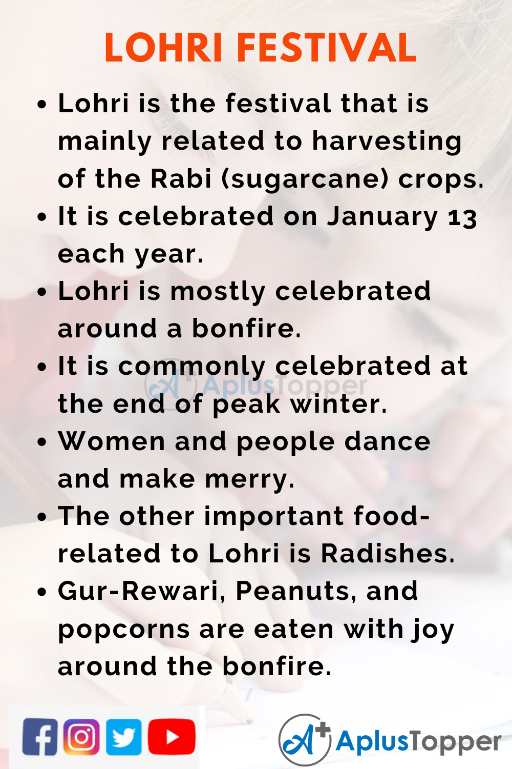 10 Lines on Lohri Festival for Kids