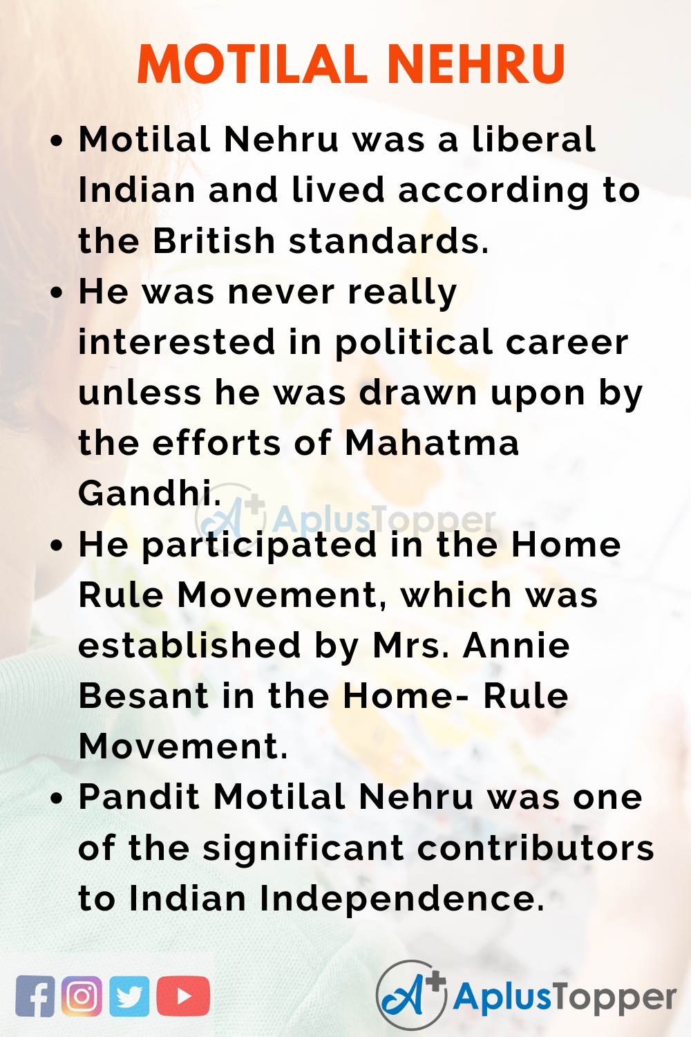 10 Lines on Motilal Nehru for Higher Students