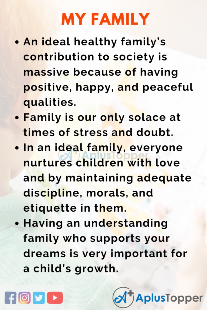 write essay on ideal family