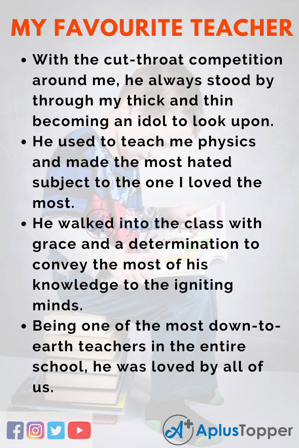 10 Lines on My Favourite Teacher for Higher Class Students