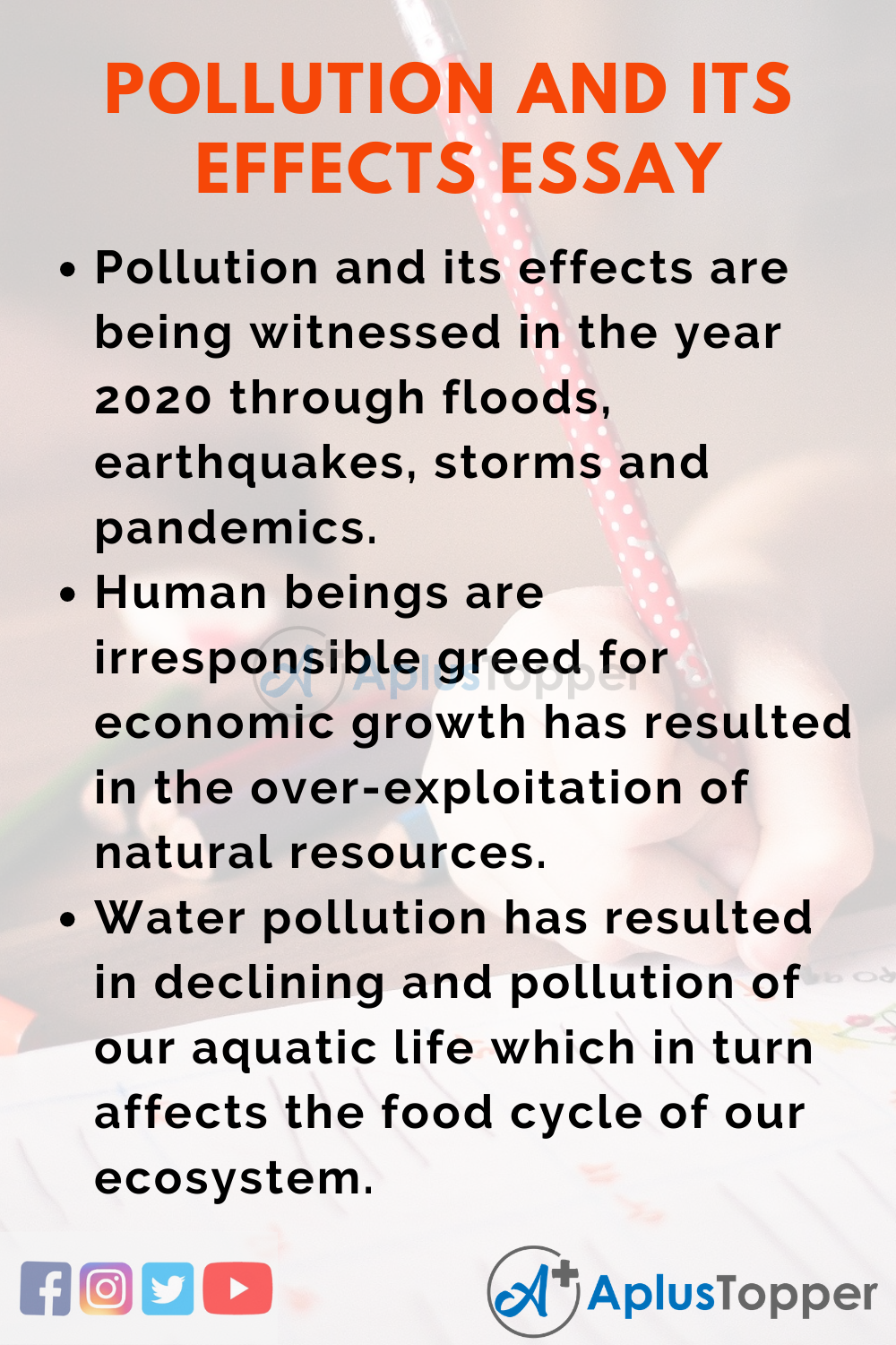 10 Lines on Pollution and Its Effects Essay in English