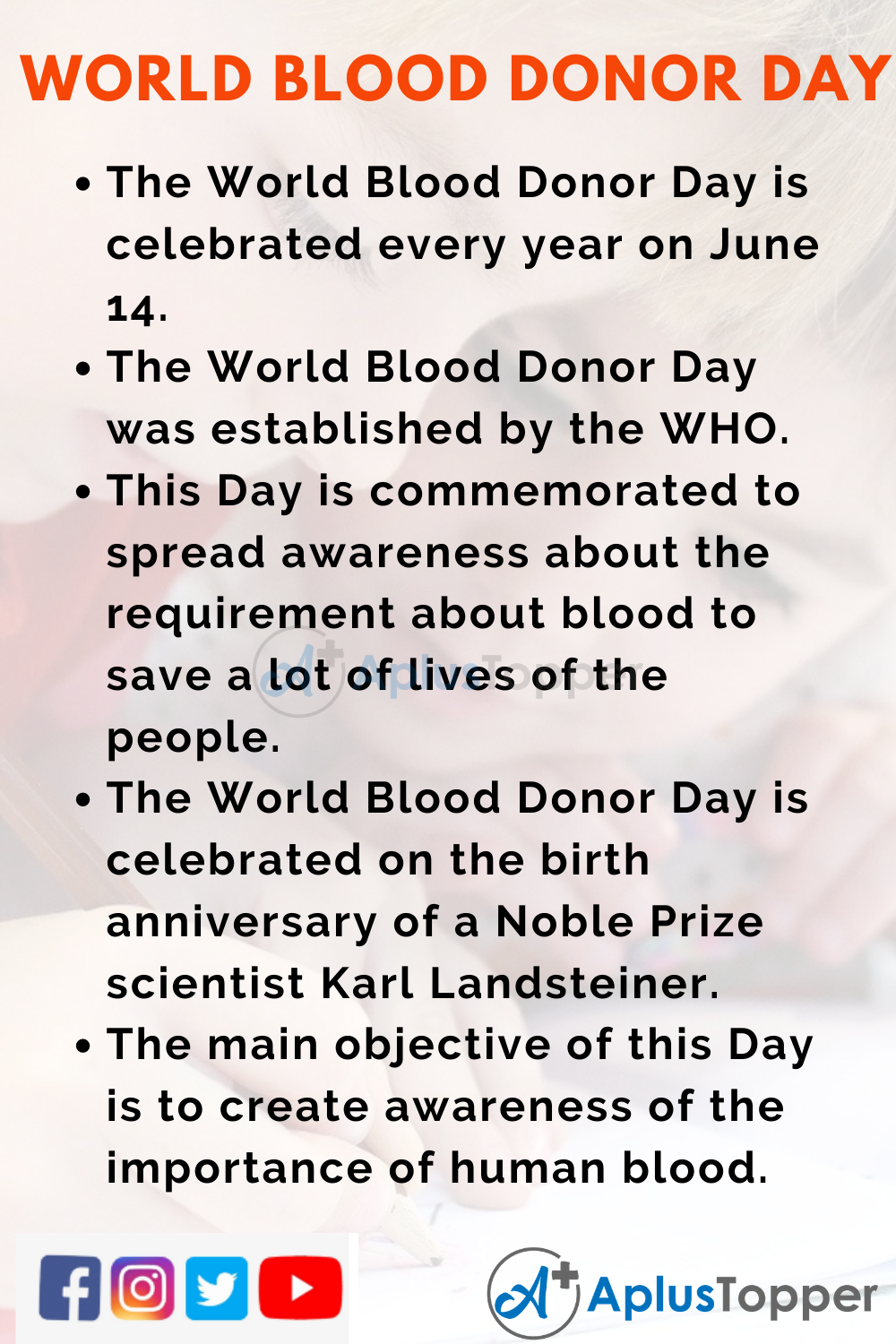 10 Lines on World Blood Donor Day for Kids